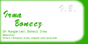 irma bonecz business card